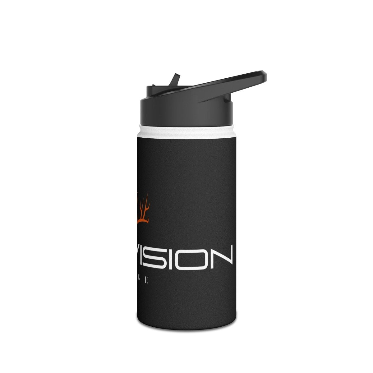 Vannflaske i rustfritt stål, standard lokk oranjs - Scanvision