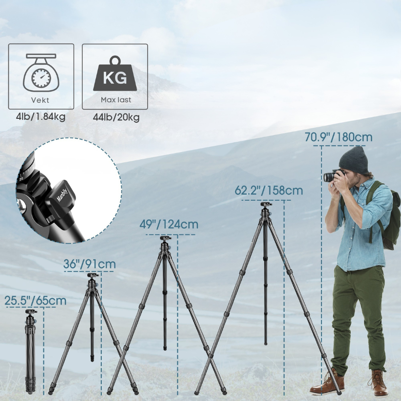 Manbily - Carbon Fiber Tripod